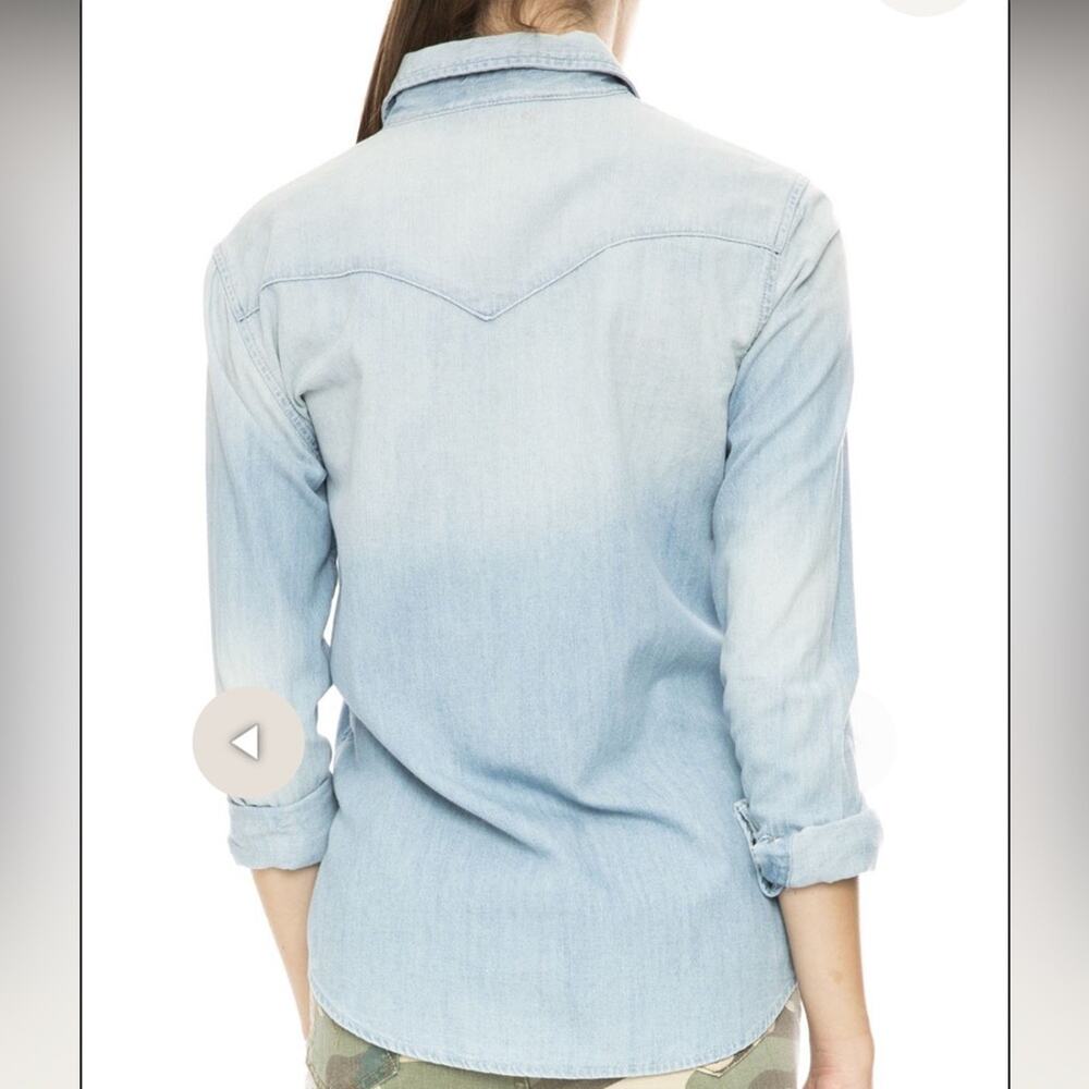 MOTHER The All My Exes Embroidered Denim Shirt Love in an English Garden Small - Picture 3 of 9